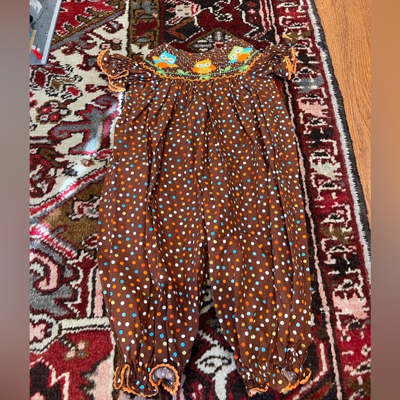 Velani Owl smocked romper 6m - Picture 1 of 2